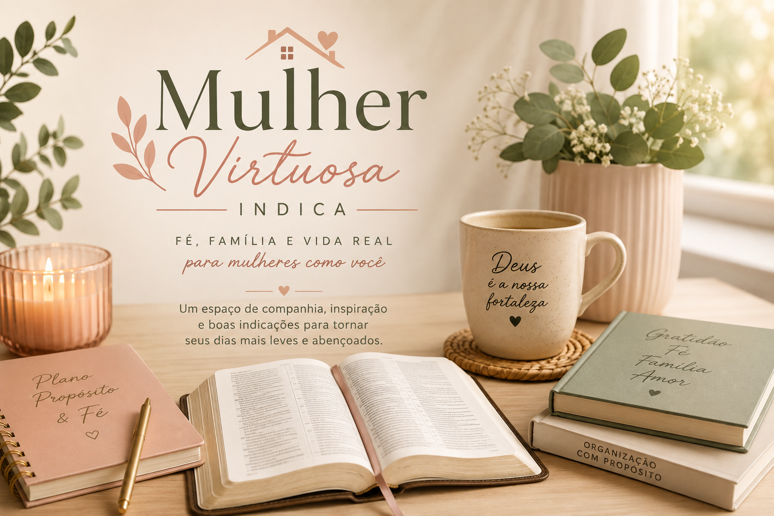 Mulher Virtuosa Indica, espaço de fé, família e vida real para mulheres