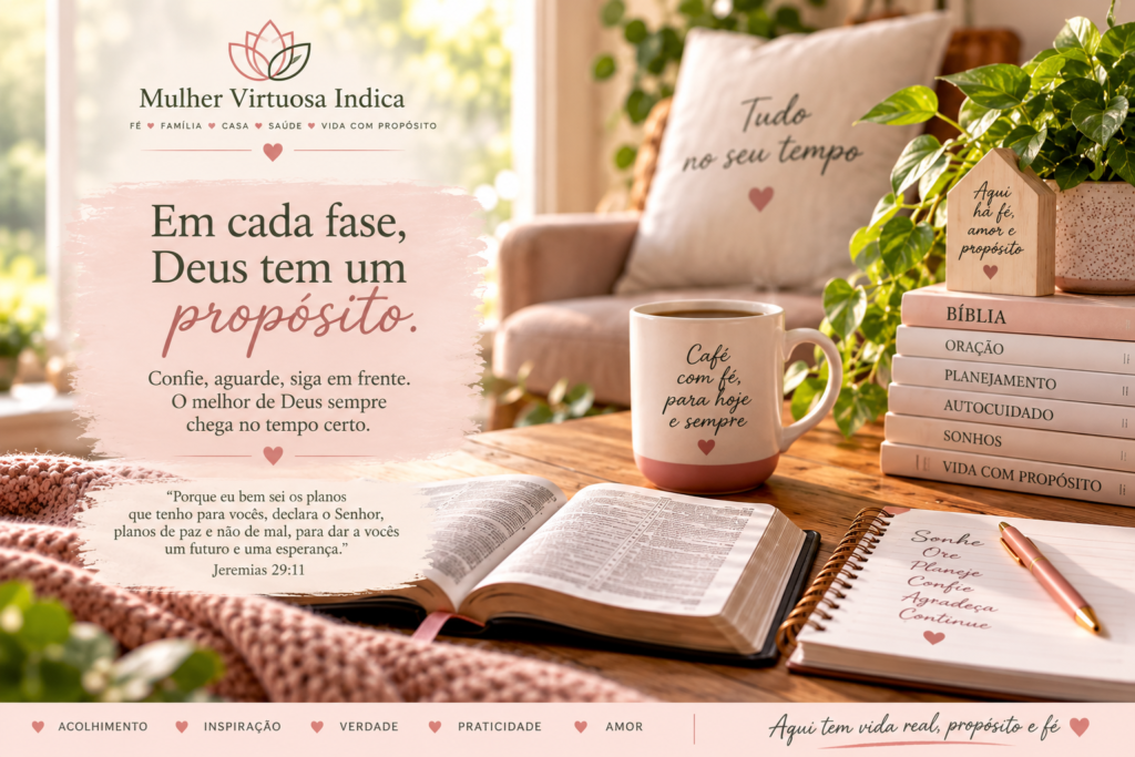 Mulher Virtuosa Indica — cada fase da vida tem propósito, fé, esperança e novos aprendizados.