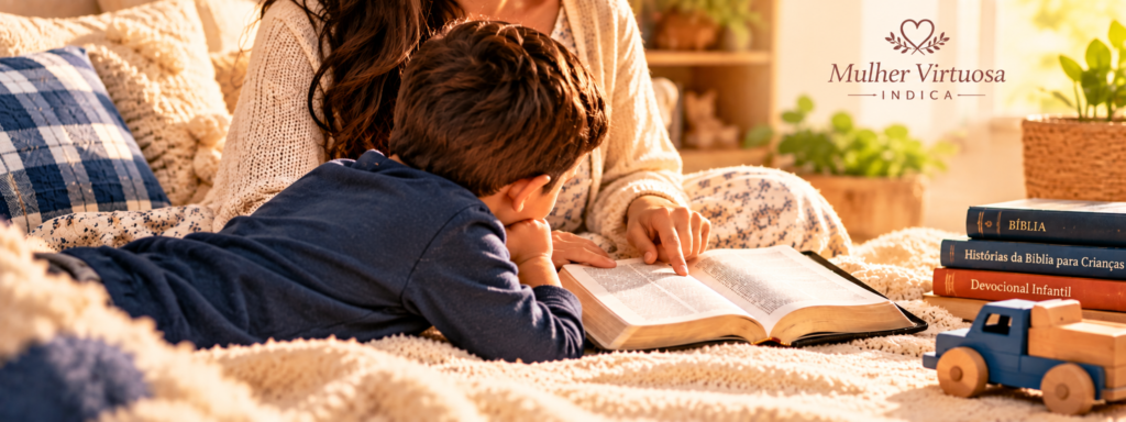 Pesquisar por:
Pesquisar …
INÍCIO
Blog
Contato
Sobre
Página inicial Blog Maternidade e Filhos A culpa de mãe: quando a gente quer fazer o melhor, mas sente que nunca é suficiente
Maternidade e Filhos
A culpa de mãe: quando a gente quer fazer o melhor, mas sente que nunca é suficiente
por contato@virtuosaindica.com.bratualizado em 25 de setembro de 2026Deixe um comentárioem A culpa de mãe: quando a gente quer fazer o melhor, mas sente que nunca é suficiente
Culpa de mãe na maternidade real: mãe e filho lendo a Bíblia juntos
Existe uma coisa que, em algum momento, parece visitar muitas mães: a culpa de mãe.
É aquela sensação de que poderíamos ter feito mais, de que deveríamos ter tido mais paciência, passado mais tempo com nosso filho ou ensinado de outra maneira.
Talvez tenhamos sido rígidas demais em uma situação e permissivas demais em outra. Por isso, quando começamos a pensar assim, parece que nada do que fizemos foi suficiente.
Eu já pensei muito sobre isso.
Ser mãe é carregar uma responsabilidade enorme. Afinal, existe uma criança crescendo diante dos nossos olhos, e sabemos que aquilo que fazemos hoje participa, de alguma forma, da pessoa que ela será amanhã.
E isso pesa.
A gente quer acertar
Quando amamos nossos filhos, queremos fazer o melhor por eles.
Queremos proteger, ensinar, cuidar, corrigir quando for necessário e preparar para a vida. Além disso, queremos que aprendam a respeitar, ter responsabilidade, desenvolver um bom caráter e, para mim, principalmente, conhecer a Deus.
Só que existe uma pressão silenciosa para acertar sempre.
É como se uma boa mãe precisasse saber exatamente o que dizer em cada situação, ter paciência todos os dias, organizar tudo, acompanhar cada fase e nunca tomar uma decisão da qual depois se arrependa.
Mas não é assim.
Nenhuma mãe acerta o tempo todo.
Tem dias em que a gente perde a paciência
Há dias em que a gente conversa, explica, pede, corrige e, mesmo assim, precisa repetir tudo outra vez.
Também existem aqueles dias em que estamos cansadas e acabamos falando de um jeito que, depois, gostaríamos de ter evitado.
Então vem aquele pensamento:
“Eu poderia ter falado de outra maneira.”
Talvez pudesse mesmo.
Ainda assim, reconhecer isso não precisa significar transformar um erro em uma condenação.
A gente pode conversar com o filho, pedir desculpas quando for necessário e explicar o que aconteceu. Dessa forma, também mostramos que estamos aprendendo.
Pedir perdão não tira a autoridade de uma mãe.
Pelo contrário: ensina que assumir um erro faz parte da responsabilidade.
A culpa de mãe pode apagar aquilo que deu certo
A culpa tem uma maneira curiosa de fazer a gente olhar para uma única situação e esquecer todo o restante.
Às vezes, perdemos a paciência uma vez e passamos o dia pensando nisso.
Enquanto isso, esquecemos todas as outras vezes em que sentamos para conversar, ajudamos com uma tarefa, preparamos uma refeição, levamos para a escola, ensinamos alguma coisa, ouvimos uma história ou simplesmente estivemos presentes.
Um momento difícil não conta toda a história da maternidade.
Por isso, precisamos olhar para o conjunto.
Isso não significa ignorar nossos erros. Significa colocá-los no lugar certo: eu errei, posso aprender e posso fazer diferente.
No entanto, não preciso transformar um erro na definição de quem eu sou como mãe.
A culpa de mãe também aparece quando tentamos fazer tudo
Existe uma diferença entre fazer o nosso melhor e conseguir fazer tudo.
A vida real tem trabalho, casa, marido, filhos, responsabilidades, cansaço, compromissos e tantas outras coisas que fazem parte da rotina.
Nem sempre conseguimos dar conta de tudo como gostaríamos. Além disso, cada mãe vive uma realidade diferente.
Por isso, fazer o melhor possível dentro da própria realidade não significa amar menos.
Às vezes, o melhor daquele dia foi conseguir sentar alguns minutos ao lado do filho. Em outro momento, foi acompanhar uma atividade, preparar uma refeição ou simplesmente ouvir o que ele queria contar.
A maternidade não precisa ser medida por uma lista interminável de coisas cumpridas.
Se você também está pensando sobre esse processo de educar para o futuro, escrevi sobre isso em “Criar um filho é prepará-lo para a vida”.
Quero participar da formação do meu filho
Eu quero participar da formação do meu filho.
Não quero deixar tudo por conta da escola, de outras pessoas ou das circunstâncias. Por isso, quero acompanhar seus estudos, incentivar a leitura, conversar sobre as coisas da vida e ensinar aquilo que considero importante.
E, principalmente, quero ensinar sobre Deus e sobre a Palavra.
Na minha casa, procuro começar esse hábito desde cedo. Mesmo antes de meu filho saber ler, eu já colocava a Bíblia e o devocional nas mãos dele e ensinava que ele precisava ter o seu próprio momento com Deus.
Depois, nós tínhamos nosso momento juntos, em que eu podia acompanhar e explicar aquilo que ele ainda não compreendia. Hoje ele está aprendendo a ler e começa a fazer isso com mais autonomia.
Para mim, uma coisa não substitui a outra. Quero que ele aprenda a buscar a Deus também no secreto, mas continue tendo meu acompanhamento enquanto ainda precisa.
A Bíblia também fala sobre ensinar a Palavra aos filhos no cotidiano. Em Deuteronômio 6, esse ensino aparece ligado aos momentos comuns da casa e da rotina.
Isso não significa que todos os dias serão perfeitos ou que conseguirei fazer tudo o que planejei. Em alguns dias teremos mais disposição; em outros, simplesmente não vai acontecer.
E tudo bem.
O importante, para mim, é não desistir daquilo que considero essencial.
Algumas indicações que combinam com esse caminho
Quando encontro materiais que podem complementar aquilo que procuramos ensinar dentro de casa, gosto de compartilhar.
Para os pais, uma opção é Educar, Amar e Dar Limites: Os Princípios Para Criar Filhos Vitoriosos.
Ver Educar, Amar e Dar Limites no Mercado Livre
Para os filhos, encontrei duas opções que podem ser escolhidas de acordo com cada família: Forjados, de Weglison Cavalaro, para meninos, e Preciosas — Formando a Identidade de Meninas do Reino, do mesmo autor, para meninas.
Ver Forjados no Mercado Livre
Ver Preciosas no Mercado Livre
Além disso, para a fase em que a criança começa a ter contato direto com a Palavra, uma opção é a Bíblia Infantil Explicada com Ilustrações Smilinguido — NTLH, capa dura e com índice.
Ver a Bíblia Infantil Explicada no Mercado Livre
São indicações que podem complementar esse processo. Ainda assim, cada mãe pode observar o que faz sentido para a idade, a fase e a realidade do próprio filho.
Mãe e filho lendo juntos em um momento de aprendizado e fé
A comparação aumenta a culpa na maternidade
A comparação também pode pesar muito, principalmente quando olhamos para a internet e encontramos famílias que parecem estar sempre organizadas, crianças sempre obedientes, casas sempre arrumadas e mães que parecem conseguir fazer tudo.
Mas nós vemos apenas uma parte.
Não sabemos como foi o restante daquele dia, quais dificuldades aquela família enfrentou ou quantas coisas ficaram para depois.
Por isso, não quero usar a realidade de outra mulher como medida para a minha maternidade.
Preciso olhar para a minha casa, para o meu filho, para as responsabilidades que tenho e para aquilo que estou ensinando.
Meu filho é uma criança, não um projeto
Eu quero ensinar meu filho a ter responsabilidade, respeitar as pessoas, cumprir seus deveres e conhecer a Deus.
Mas ele continua sendo uma criança.
Ele vai esquecer coisas, se distrair, fazer perguntas, repetir comportamentos que eu já expliquei e também vai errar.
Ao mesmo tempo, eu vou precisar aprender a lidar com cada fase.
Nem todo comportamento infantil precisa ser interpretado como falta de educação ou fracasso da mãe. Afinal, há coisas que fazem parte do próprio processo de crescer.
Ensinar também é entender que uma criança ainda está aprendendo.
Nem todo dia será produtivo
Existem dias em que conseguimos estudar, conversar, ler juntos ou ter um momento especial. Também existem dias em que a rotina não permite.
Ainda assim, um dia difícil não define toda a infância de uma criança.
A maternidade é uma caminhada longa. Portanto, o que realmente importa é aquilo que estamos construindo ao longo do caminho.
Não preciso transformar cada dia em uma oportunidade perfeita de ensino. Preciso continuar presente.
Culpa de mãe e responsabilidade não são a mesma coisa
Essa diferença mudou a forma como penso sobre meus próprios erros.
A responsabilidade diz:
“Eu errei. O que posso fazer diferente?”
Já a culpa, muitas vezes, diz:
“Eu sou uma mãe ruim.”
São coisas diferentes.
Reconhecer um comportamento que precisa ser mudado pode nos ajudar a crescer. Por outro lado, transformar esse comportamento em uma identidade pode apenas nos prender.
Eu posso ter errado sem ser definida pelo meu erro. Posso pedir perdão, mudar uma atitude, tentar novamente e seguir em frente.
Mãe abraçando o filho em um momento de carinho e presença na maternidade real
Eu também preciso da graça de Deus
Por mais que eu queira fazer o melhor pelo meu filho, existe uma coisa que preciso reconhecer: eu não tenho controle sobre tudo.
Posso ensinar, acompanhar, corrigir, dar exemplo, conversar e apresentar a Palavra de Deus.
Mas não posso controlar todas as escolhas que meu filho fará ao longo da vida.
Isso também me ensina a depender de Deus. Afinal, preciso fazer a minha parte com responsabilidade, mas também entender que não sou Deus.
Por isso, não preciso carregar sozinha aquilo que está além do meu alcance.
Eu ensino meu filho e também aprendo
Meu filho ainda está crescendo, e cada fase traz situações novas.
O que funcionou em um momento pode precisar ser ajustado em outro. Ele muda, as necessidades mudam e a forma de conversar também pode mudar.
Isso não significa abandonar os princípios. Pelo contrário, significa aprender a aplicá-los de acordo com a fase que estamos vivendo.
Enquanto ensino meu filho, também estou aprendendo a ser mãe. Talvez essa seja uma das partes mais bonitas da maternidade.
A culpa de mãe não pode roubar a presença
Às vezes, ficamos tanto tempo pensando no que deveríamos ter feito ontem que deixamos de perceber o que está acontecendo hoje.
E o hoje não volta.
Meu filho está crescendo. Ele está aprendendo, fazendo perguntas, descobrindo coisas novas e construindo suas próprias lembranças.
Eu não quero perder esses momentos porque estou presa a uma culpa antiga.
Se ontem eu errei, posso aprender com ontem. Hoje, porém, ainda posso sentar ao lado dele, conversar, ensinar, abraçar, ouvir e estar presente.
O passado pode ensinar sem nos prender
Olhar para trás pode ser importante.
Existem erros que precisam ser reconhecidos, atitudes que precisamos mudar e conversas que talvez precisemos ter.
Mesmo assim, o passado não precisa se transformar em uma sentença.
Se eu reconheci um erro e estou tentando fazer diferente, então aquele erro pode se transformar em aprendizado.
Maturidade também é perceber onde precisamos melhorar e não continuar repetindo o mesmo caminho.
Limites e proximidade podem caminhar juntos
Eu quero que meu filho aprenda a obedecer, respeitar limites e entender que suas escolhas têm consequências.
Ao mesmo tempo, quero que ele saiba que pode conversar comigo. Quero que possa fazer perguntas, contar o que aconteceu, reconhecer quando errou e pedir ajuda.
Autoridade e proximidade não precisam estar em lados opostos.
É possível ensinar limites e, ao mesmo tempo, construir uma relação em que a criança saiba que é amada.
O que quero que meu filho leve da infância
Quando penso no que quero que meu filho leve da infância, não penso apenas em regras.
Quero que ele se lembre de que foi amado, de que foi ensinado e de que teve alguém acompanhando seus passos.
Além disso, quero que se lembre das conversas, dos momentos de leitura, dos estudos, dos momentos em família e, principalmente, de que a Palavra de Deus esteve presente em sua formação.
Não preciso ser uma mãe perfeita para construir essas lembranças.
Preciso estar disposta a ensinar, corrigir, ouvir, pedir perdão quando necessário e continuar presente.
Eu ainda vou errar
Eu sei que ainda vou errar.
Talvez eu ainda perca a paciência em algum momento ou tome uma decisão e depois perceba que poderia ter feito diferente.
Mesmo assim, não quero viver com tanto medo de errar a ponto de deixar de ensinar.
Quero continuar colocando limites, conversando e ensinando sobre responsabilidade, respeito e sobre Deus.
Quando eu errar, quero ter humildade para reconhecer. Afinal, ser mãe não significa nunca errar; significa também aprender a lidar com os próprios erros.
Uma conversa entre nós
Se você é mãe e está carregando culpa por alguma coisa que aconteceu ontem, talvez seja importante olhar para isso com calma.
Se você errou, reconheça. Caso precise pedir perdão, peça. Se existe alguma atitude que pode mudar, mude.
Mas não permita que um único momento apague todo o amor, todo o cuidado e toda a dedicação que existem na sua caminhada.
Nós não somos mães perfeitas. Somos mulheres aprendendo enquanto ensinamos nossos filhos.
Talvez nossos filhos não precisem de uma mãe que nunca erre. Talvez precisem de uma mãe disposta a aprender, ensinar, corrigir, amar, acompanhar, reconhecer seus próprios erros e permanecer presente.
A maternidade continua amanhã
A história não termina no erro de ontem.
Amanhã existe uma nova oportunidade de conversar, ensinar, abraçar, corrigir e estar perto.
Meu filho ainda tem muito para viver, e eu também tenho muito para aprender como mãe.
Por isso, quero continuar fazendo a minha parte com responsabilidade, sem permitir que a culpa seja maior do que o amor.
Quero continuar ensinando dentro de casa, acompanhando meu filho e colocando Deus no centro daquilo que estou construindo.
Porque eu sou mãe, mas também sou humana.
Aceitar isso não significa desistir de fazer o melhor. Significa entender que também estou aprendendo, um dia de cada vez.