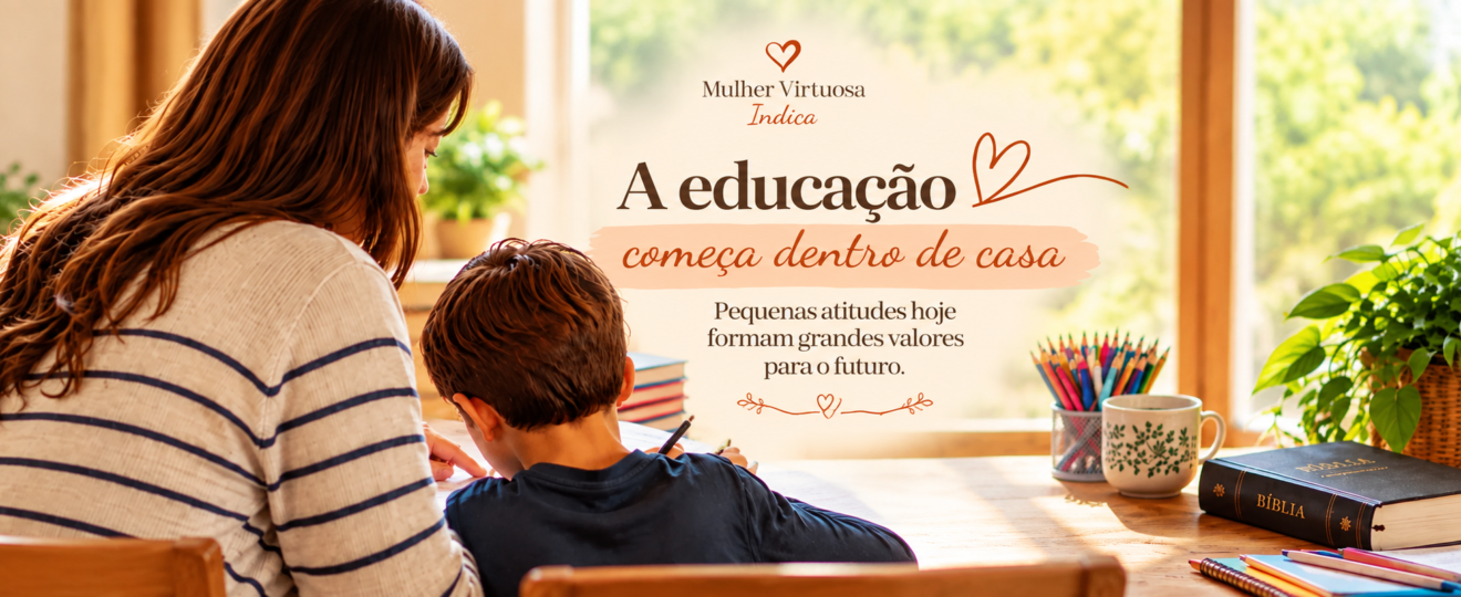 Educação começa dentro de casa com mãe acompanhando o filho nos estudos